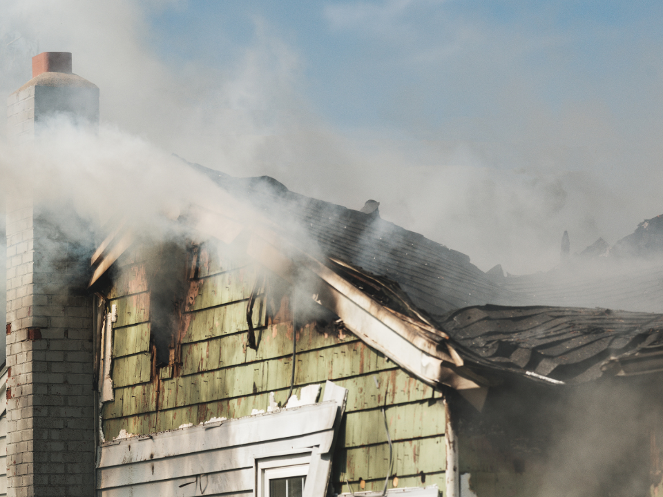 a photo of fire damage to a home - fire damage restoration in charlotte, nc